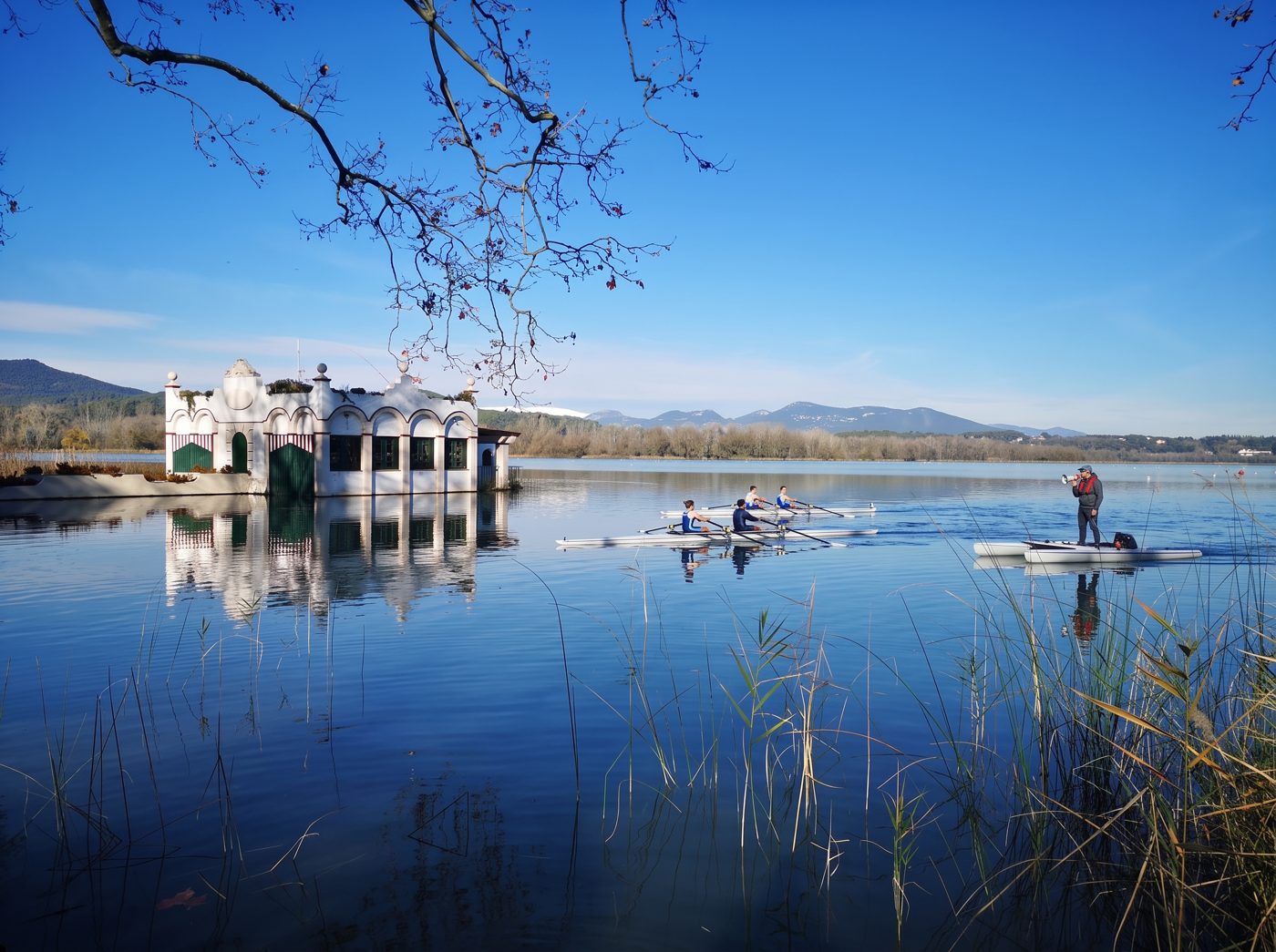 Rowers on Lake Banyoles